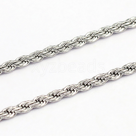 Tarnish Resistant 304 Stainless Steel Rope Chains CHS-O005-43H-1