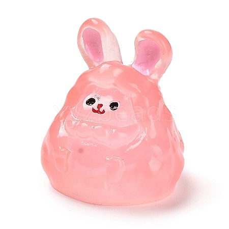 Luminous Resin Cute Little Rabbit Ornaments RESI-I054-01H-1