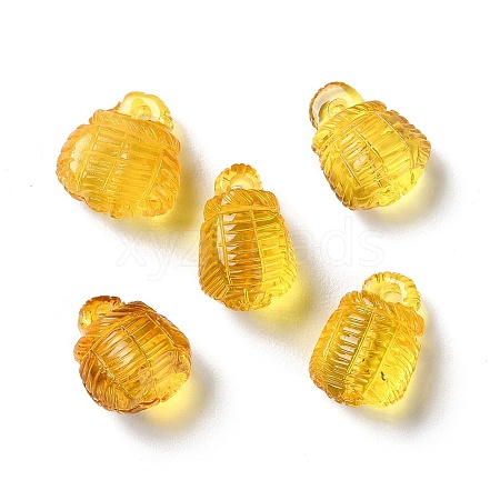 Natural Baltic Amber Basket Charms G-NH0001-04-1