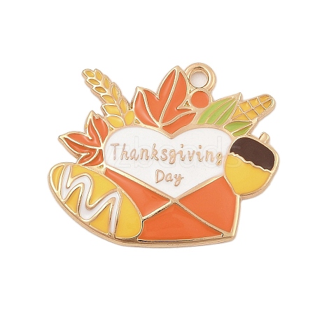 Thanksgiving Day Alloy Enamel Pendants FIND-Z064-03A-1