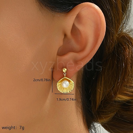 Elegant French Style Copper & Imitation Pearl Stud Earrings for Women XI4597-3-1