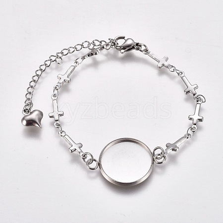 304 Stainless Steel Bracelet Making STAS-WH0014-19P-1