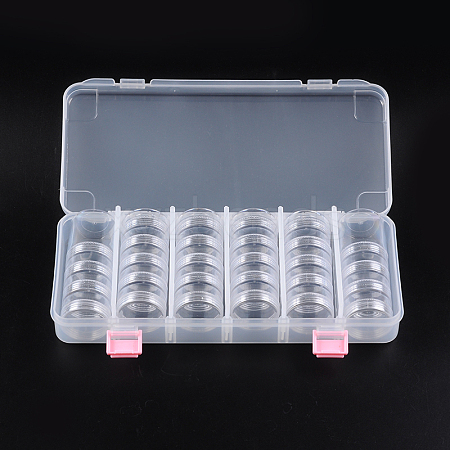 Plastic Bead Storage Containers with Lids and 30PCS Mini Storage Jars C020Y-1