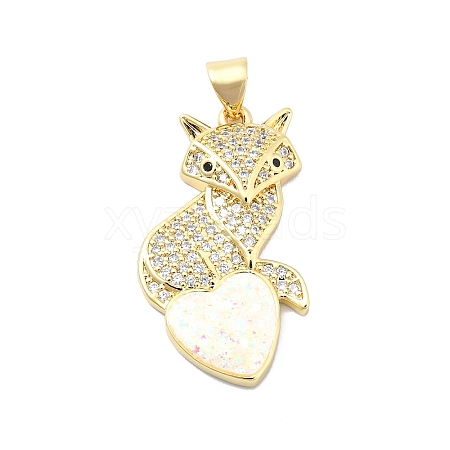 Brass Micro Pave Clear Cubic Zirconia Pendants KK-A221-14A-G-1