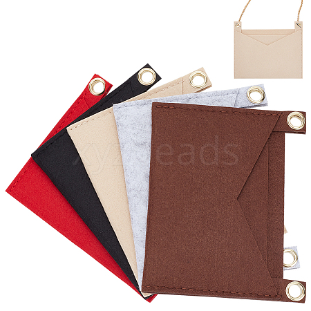 WADORN 5Pcs 5 Colors Felt Bags Organizer Insert PURS-WR0006-86-1