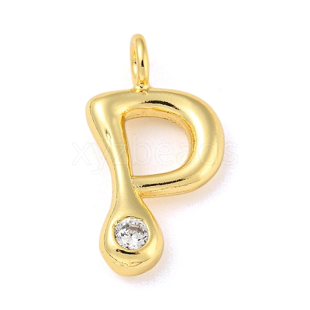 Rack Plating Brass Micro Pave Cubic Zirconia Pendants KK-A200-24G-P-1