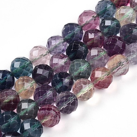 Natural Rainbow Fluorite Beads Strands G-S345-10mm-29-1