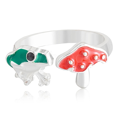 Frog & Mushroom Alloy Open Cuff Ring for Women JR943B-1