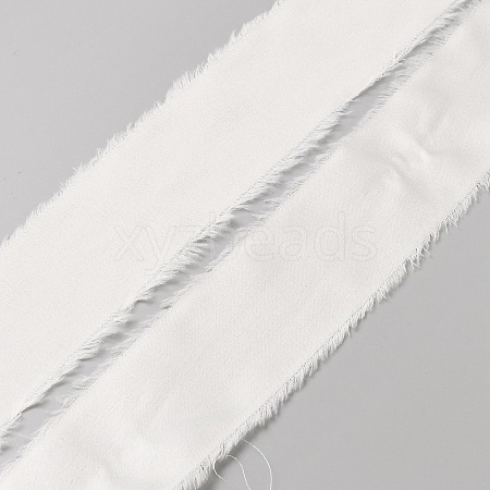 5M Polyester Satin Frayed Ribbon OCOR-WH0078-220D-1