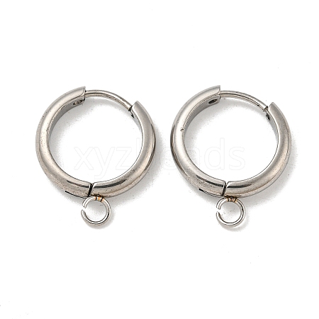 Tarnish Resistant 201 Stainless Steel Huggie Hoop Earring Findings STAS-P283-01Z-P-1