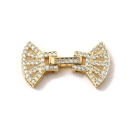 Brass Micro Pave Clear Cubic Zirconia Watch Band Clasps KK-A266-22G-1