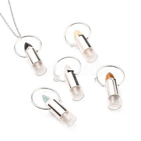 304 Stainless Steel Openable Perfume Bottle Pendant Necklaces NJEW-I239-05S-1