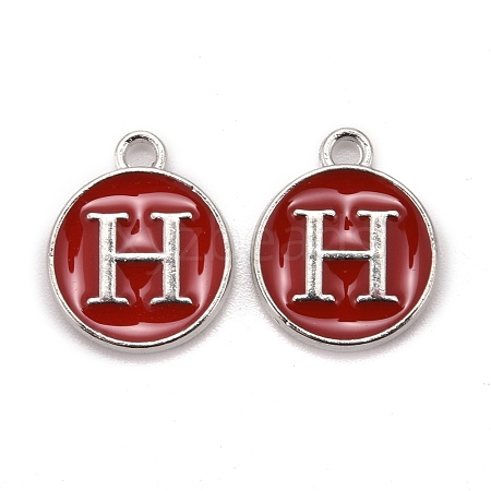 Platinum Plated Alloy Enamel Charms X-ENAM-S118-03H-P-1