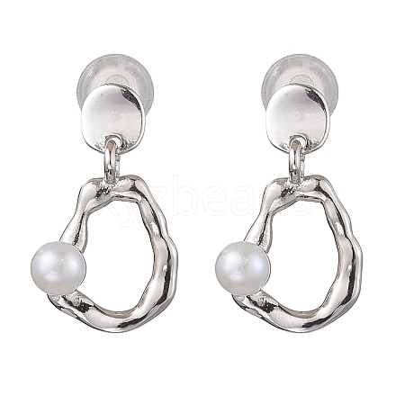 Natural Pearl Ear Studs EJEW-P286-22P-1