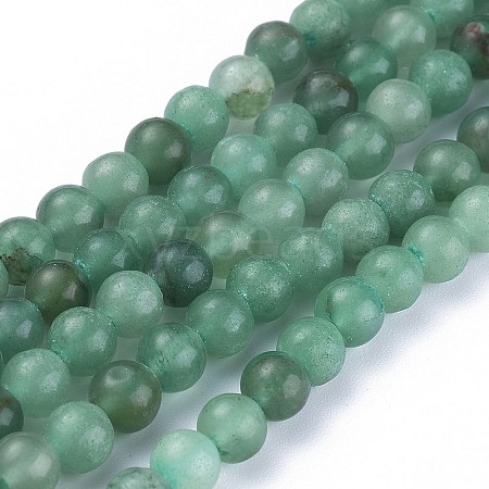 Natural Green Aventurine Beads Strands X-G-Q462-6mm-20A-1