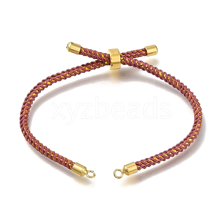 Braided Cotton Cord Slider Bracelet Making MAK-R001-01G-13-1