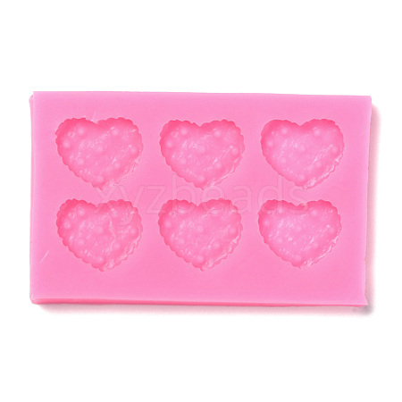 DIY Heart Patterns Cookie Food Grade Silicone Fondant Molds DIY-F072-14-1