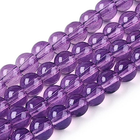 Baking Painted Glass Beads Strands DGLA-Q023-6mm-DB44-1