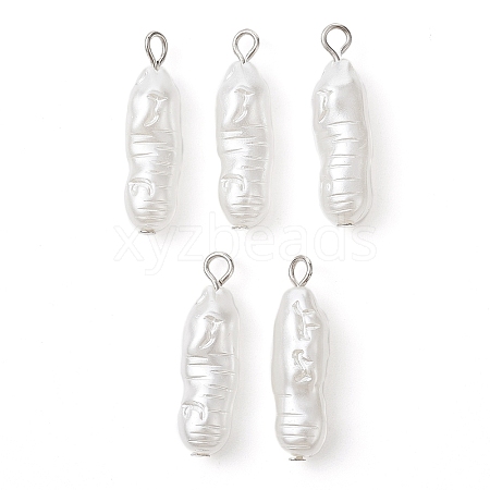 Acrylic Imitation Pearl Pendants PALLOY-JF02328-01-1