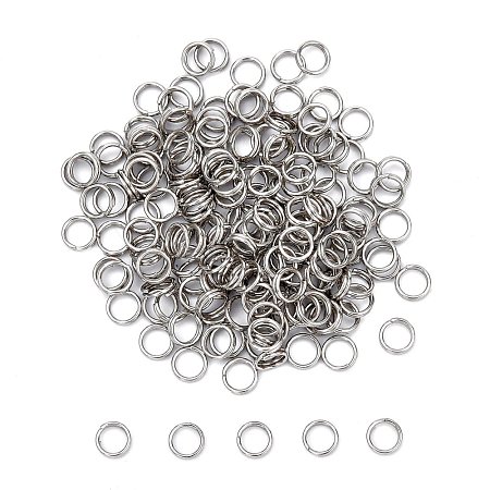 160pcs Jewelry Findings Original Color 304 Stainless Steel Split Rings X-STAS-E010-5x1mm-2-1