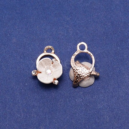 Alloy Rhinestone Charms ALRI-WH0002-70-1