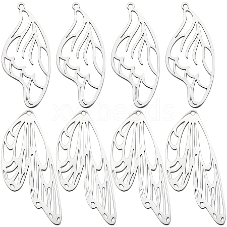 SUNNYCLUE 12Pcs 2 Style 201 Stainless Steel Pendants STAS-SC0006-46-1