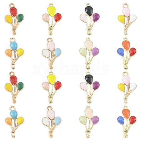 40Pcs 8 Colors Alloy Enamel Pendants ENAM-YW0006-85-1