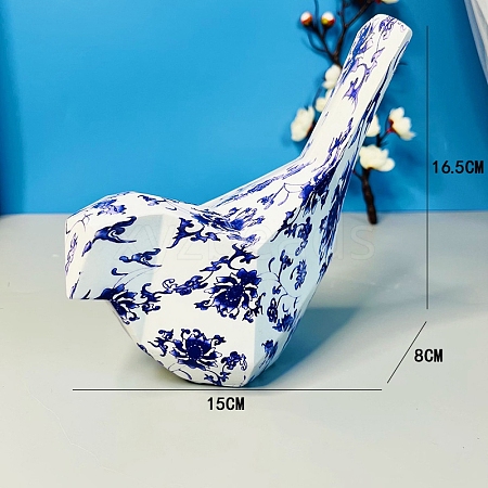 Resin Bird Figurine Statue for Home Office Desktop Ornament PW-WG90C0C-01-1