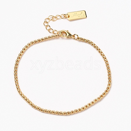 Brass Box Chain Bracelets BJEW-H537-04G-1