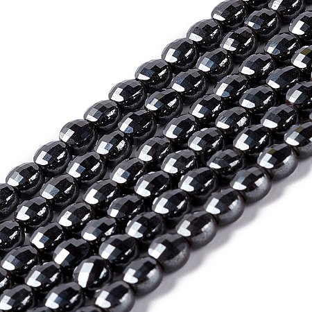 Natural Black Stone Beads Strands G-D0003-A98-1