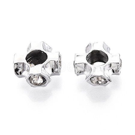 Alloy Rhinestone European Beads FIND-N009-04P-1