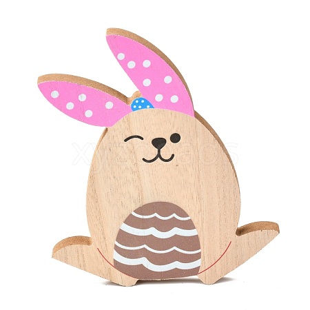 Easter Theme Natural Wood Display Decorations AJEW-P087-A06-1