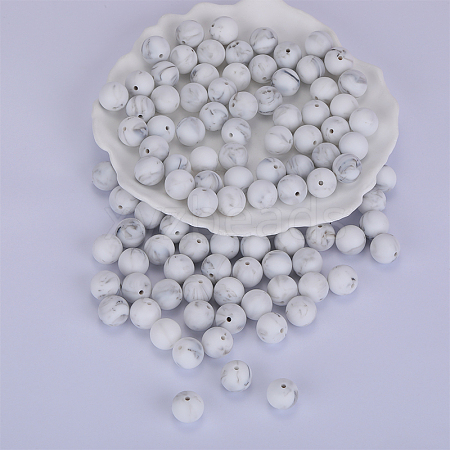 Round Silicone Focal Beads SI-JX0046A-63-1