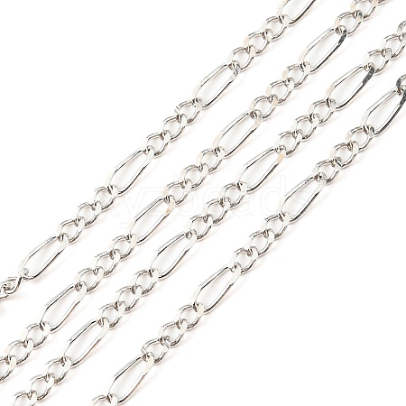 Anti-Tarnish Rhodium Plated 925 Sterling Silver Figaro Chains STER-F052-03P-1