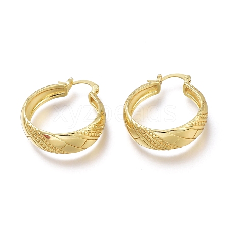 Brass Thick Hoop Earrings EJEW-H104-22G-1