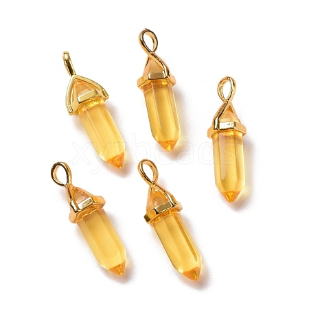 Bullet Glass Pointed Pendants GLAA-K058-02G-05-1