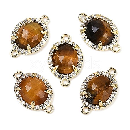 Natural Tiger Eye Faceted Oval Links G-B126-05G-05-1