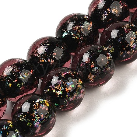 Handmade Dichroic Foil Glass Beads Strands DICH-U001-06E-1