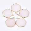 Natural Rose Quartz Pendants G-S344-89H-1