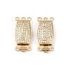 Brass Micro Pave Clear Cubic Zirconia Box Clasps KK-L255-02G-05-1