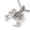Alloy Scorpion Pendant Necklace with 304 Stainless Steel Box Chains NJEW-C007-02AS-3