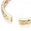 Crystal Rhinestone Leaf Bangle BJEW-S118-123G-4