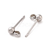 304 Stainless Steel Ear Stud Components STAS-F227-18B-P01-1