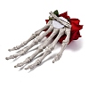 Skeleton with Rose Flower Plastic Alligator Hair Clips PHAR-M015-01A-2