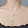 Non-Tarnish 201 Stainless Steel Hollow Tulip Pendant Necklace NJEW-OY001-57-2