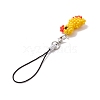 Duck Glass Seed Beads Charms Mobile Straps HJEW-MZ00123-4