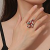 Christmas Tree Alloy Coloful Rhinestone Adjustable Rings FS-WG4E2D0-01-2