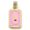 Rack Plating Alloy Enamel Pendants with Crystal Rhinestone Pendants PALLOY-K010-35G-04-1