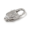Brass Clear Cubic Zirconia Lobster Claw Clasps KK-Z078-45B-P-2