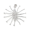 925 Sterling Silver Clear Cubic Zirconia Pendant Cabochon Settins STER-M092-06P-1